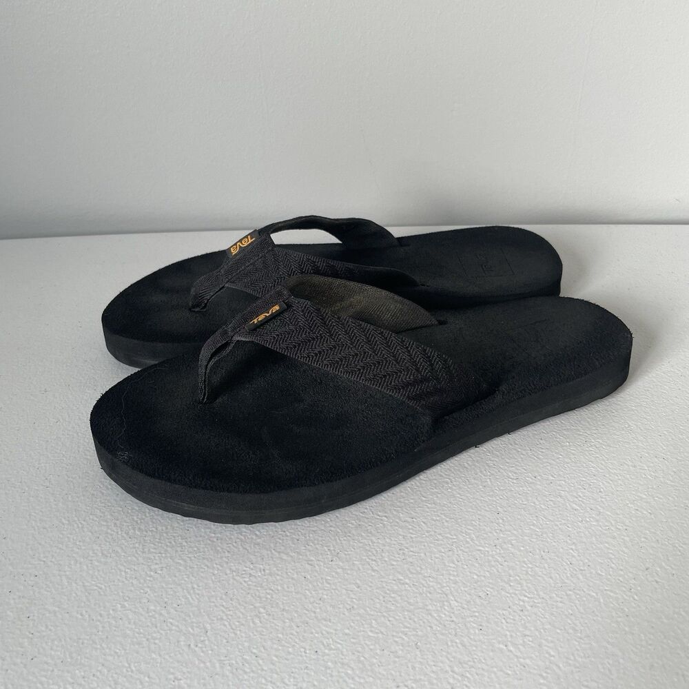 Teva Mush II Flip-Flop Sandals Shoes Black Supportive Comfort Women's Size 7